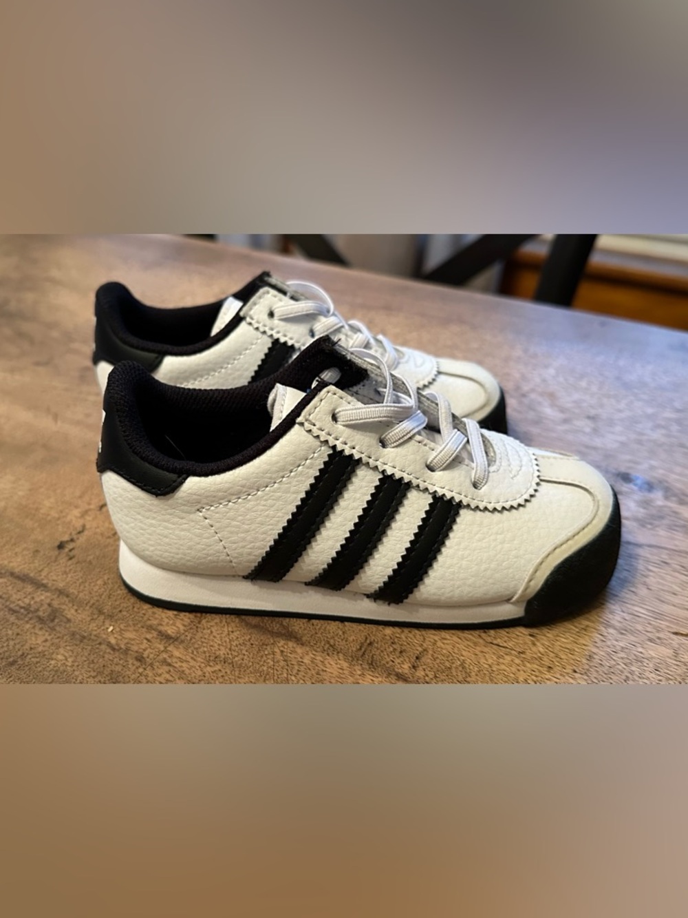 EUC Adidas Toddler Shoes Black and White Size 8K.